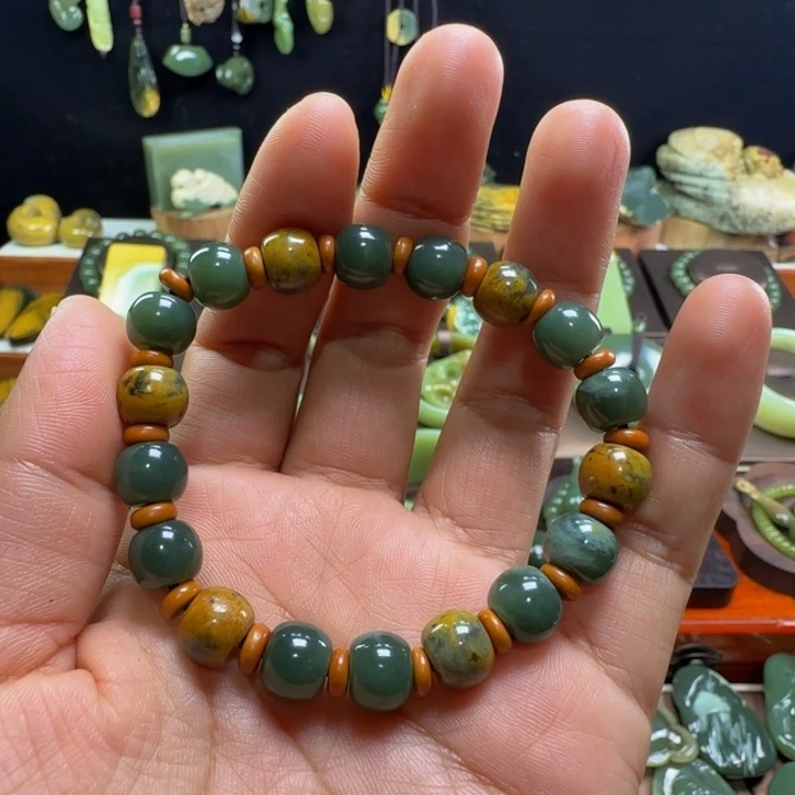 岫岩河磨玉（透闪石质玉）未镶嵌手链