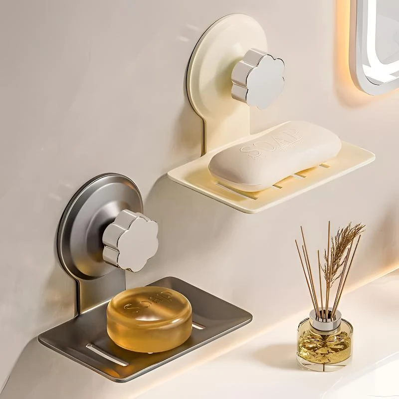 吸盘香皂盒沥水置物架免打孔卫生间无痕强力承重壁挂式肥皂盒