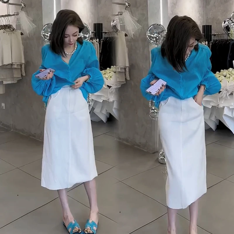 2025夏季新款时尚显瘦气质网红高档洋气女高级宽松大码裙子两件套