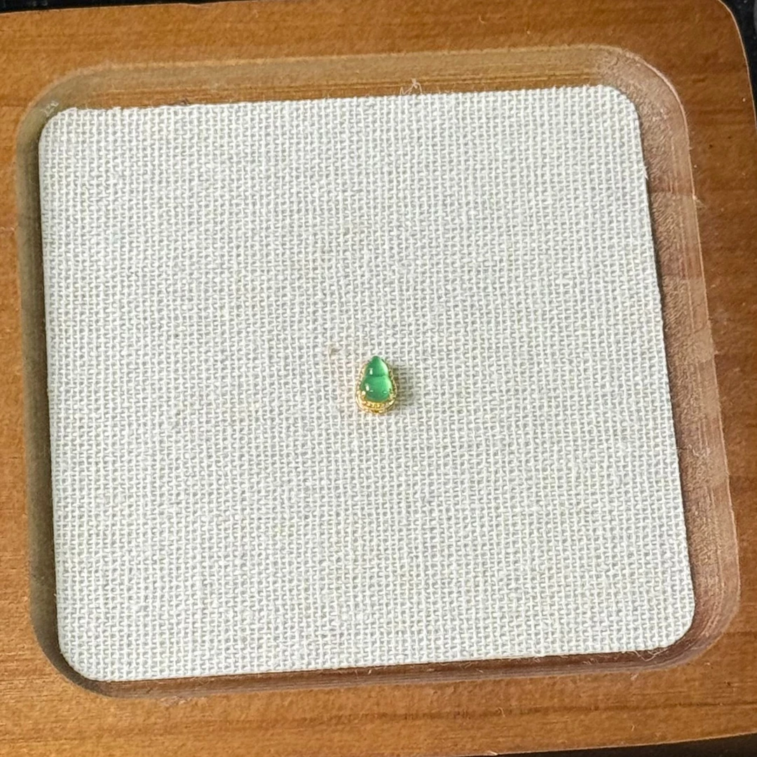 满绿翡翠葫芦配件S925银