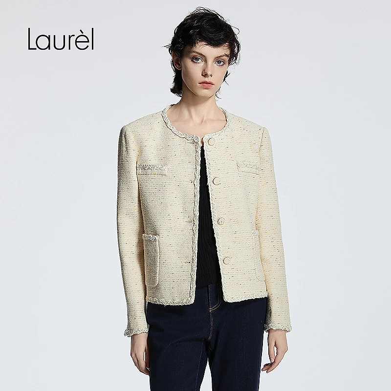 【晨粉专享】Laurel25夏小香风粗花呢外套女LWD365W01800