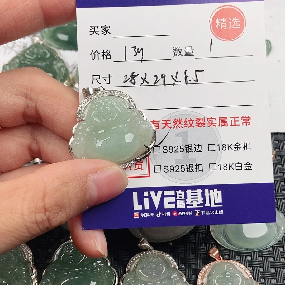 翡翠银S925镶嵌颈饰