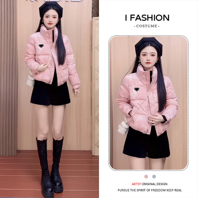 高级感欧货减龄长袖短款棉服女2025年冬季新款休闲显瘦面包服外套