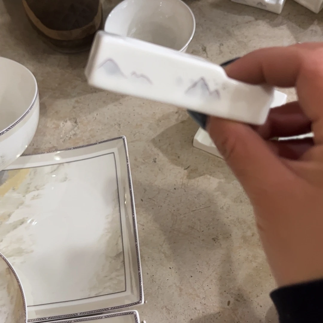 瓷片千里筷子架十个微瑕