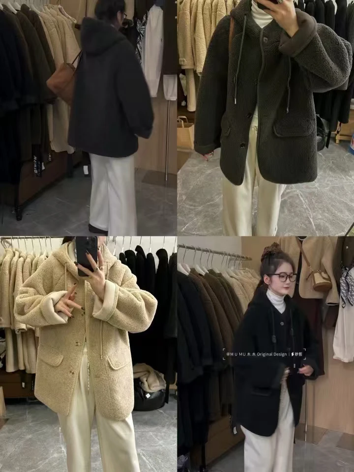 【玫瑰女装美学集合店】韩版皮毛一体外套时尚百搭