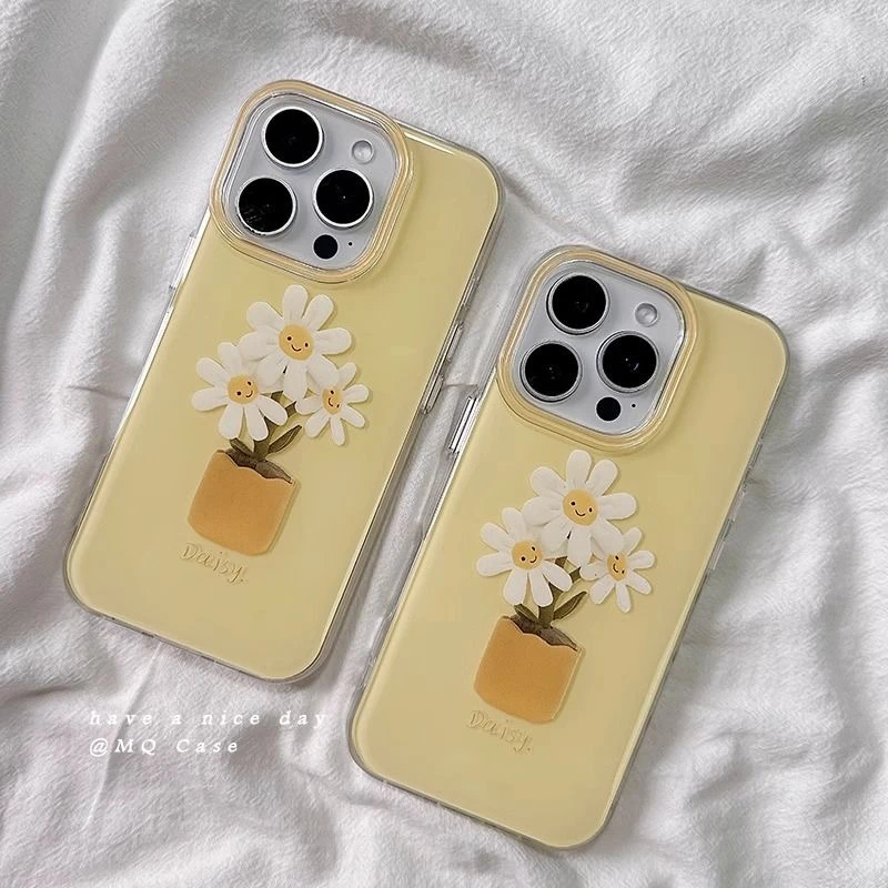 菊花盆栽适用苹果16/15手机壳iphone13pro12女14小米oppo华为vivo