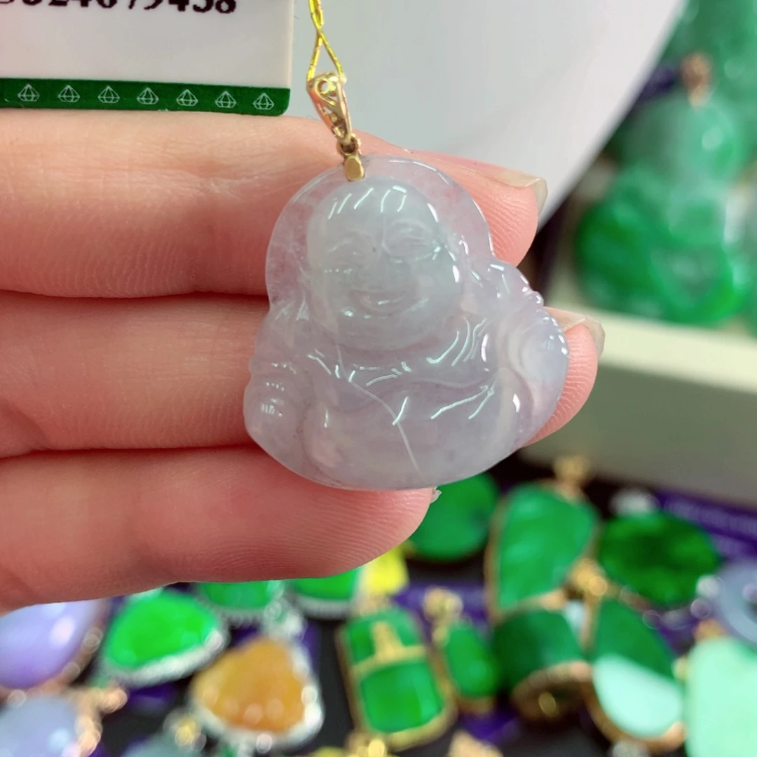 翡翠18K金镶嵌项链