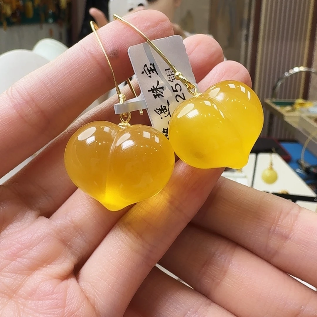 琥珀未镶嵌颈饰耳坠