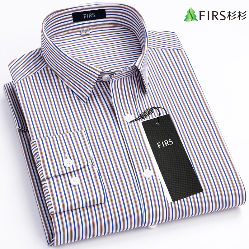 杉杉25秋季新款男式条纹衬衫男士长袖高档商务休闲弹力免烫男衬衣