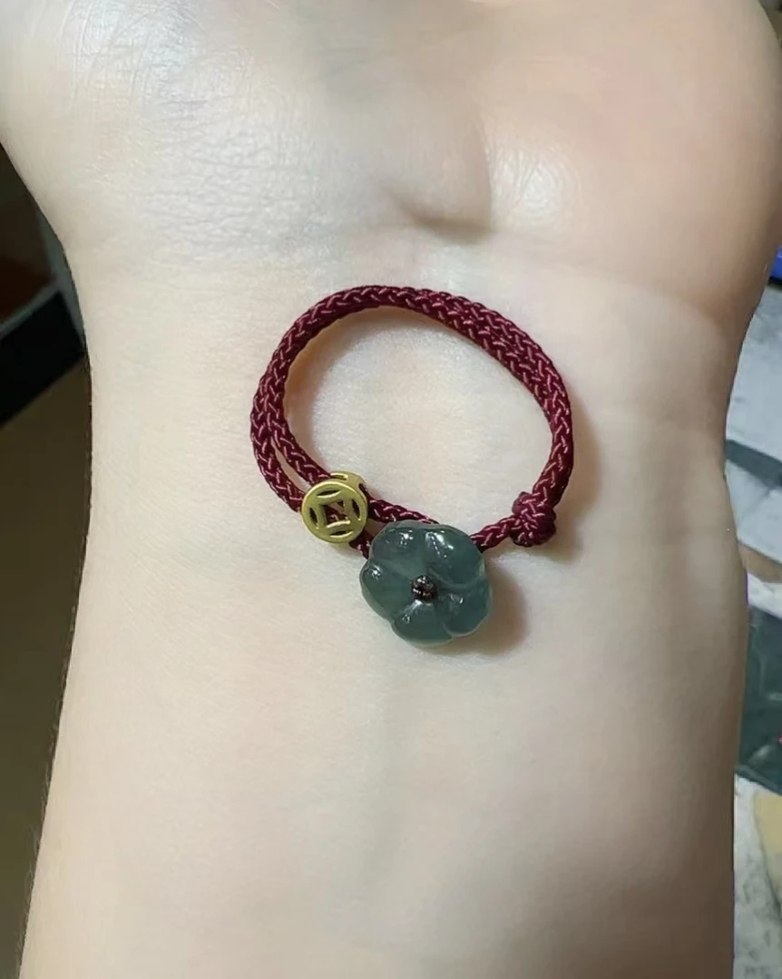 蓝翡有钱花红绳戒指WXL165多样性发一