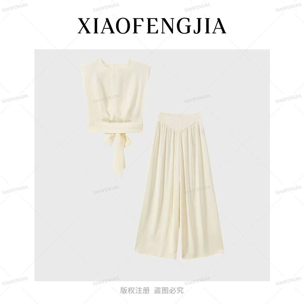 2025夏季新款【四季青小封家轻奢】简约都市风缎光阔腿套装55958133