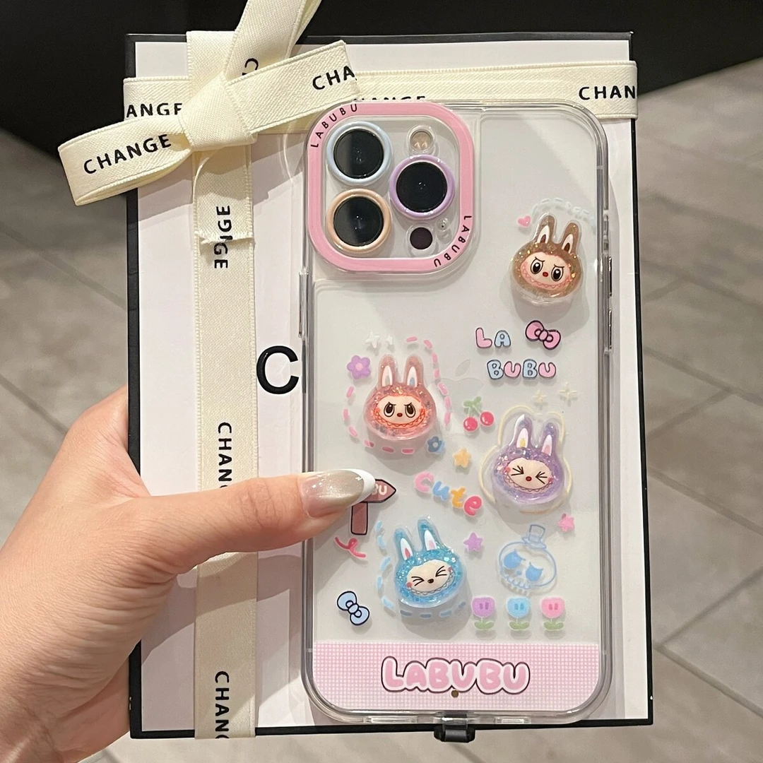 来电闪手机壳彩色拉布布适用苹果16promax手机壳iphone15新款14pr