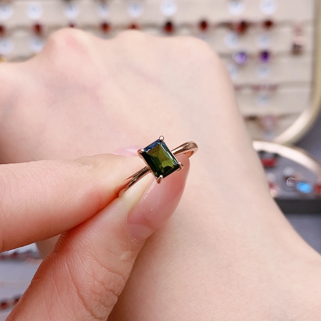 碧玺戒指银S925镶嵌戒指