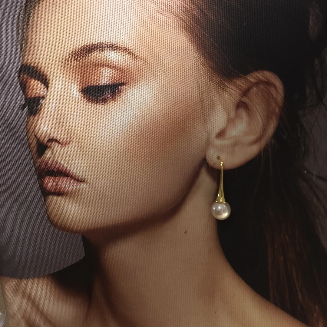 7.5-8.5天然海水akoya海水珍珠设计款s925银耳钩