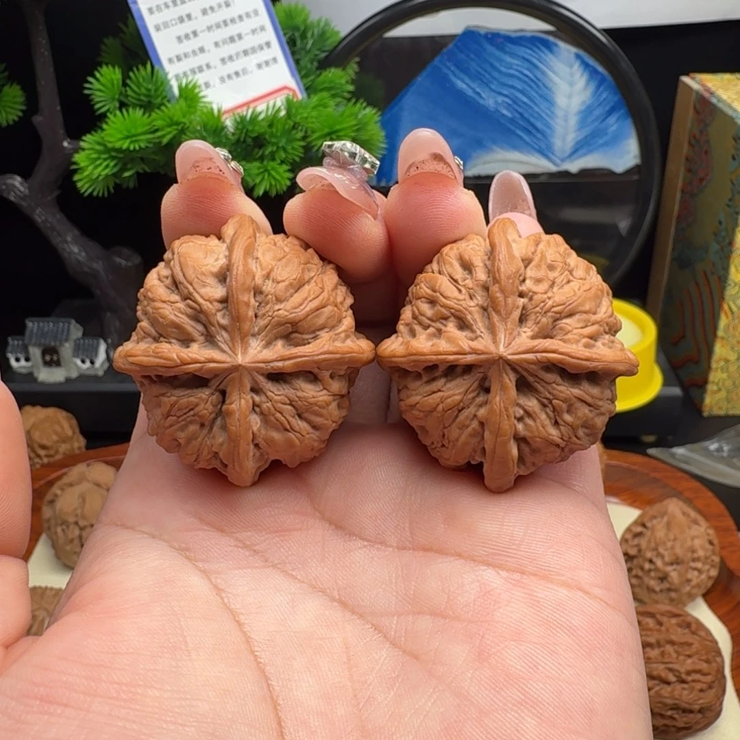 把件文玩核桃全品雨花石四棱39