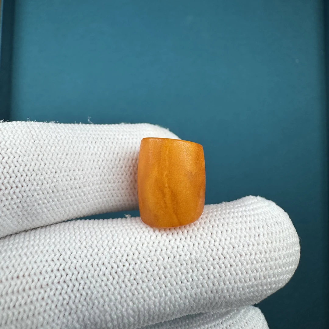 K1417天然原矿蜜蜡 老蜡马蹄珠12.7*15.3mm支持复检假一罚十