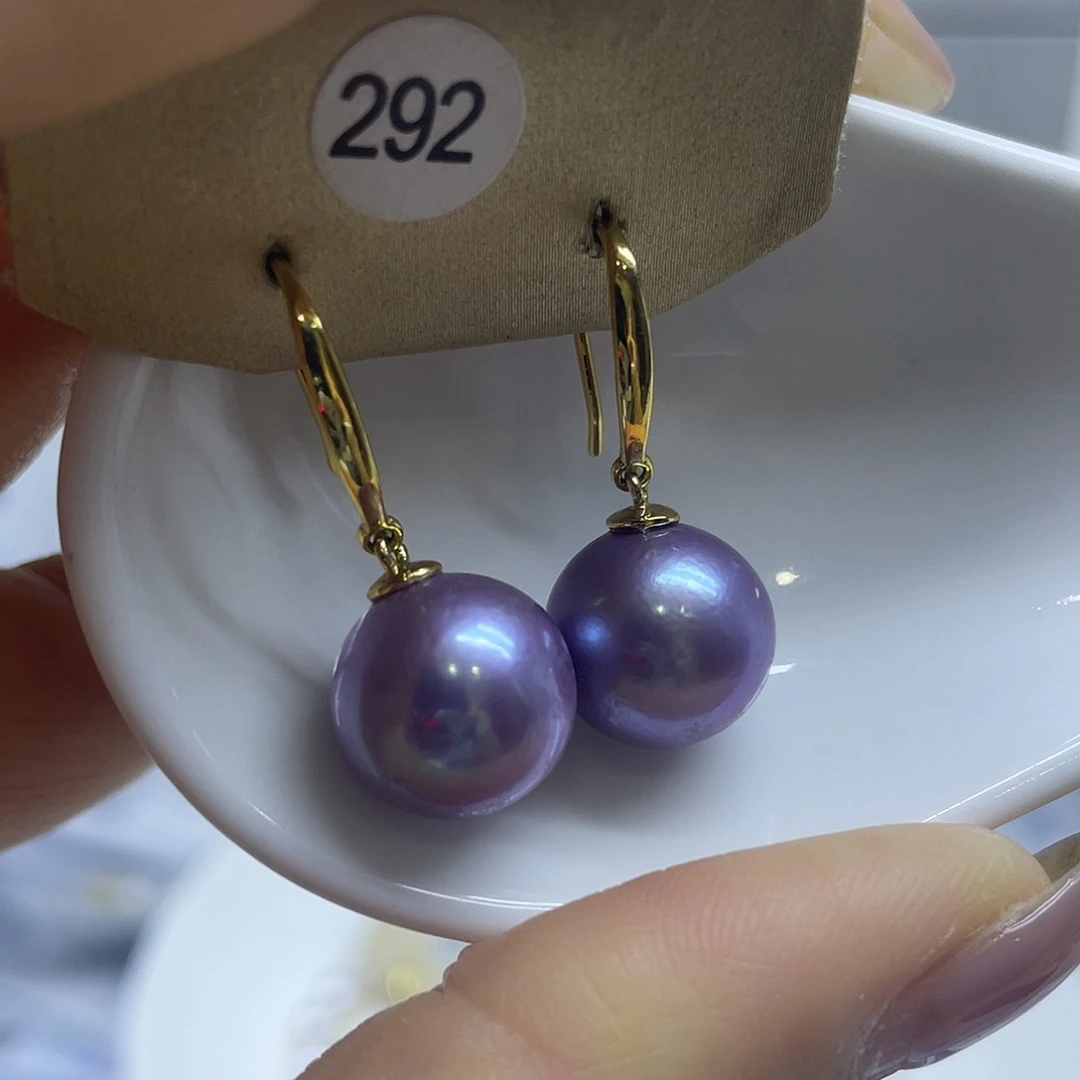 淡水珍珠银S925镶嵌耳饰