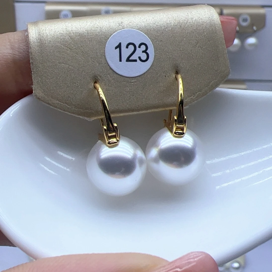 银S925镶嵌淡水珍珠耳饰