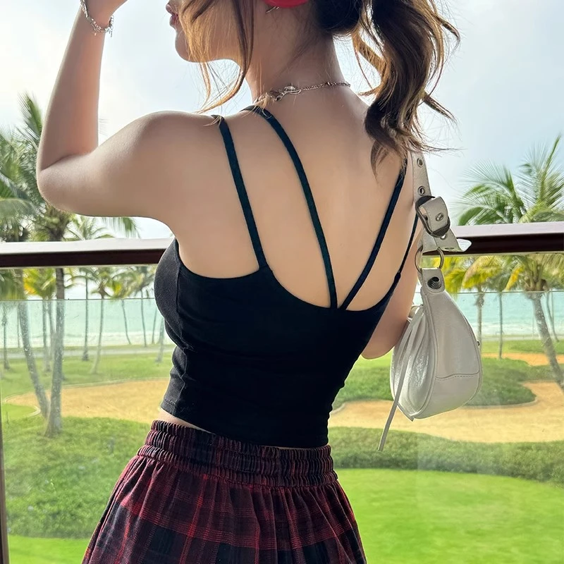 吊带背心内搭洋气女装夏季外穿2025新款美背内衣文胸一体白色上衣