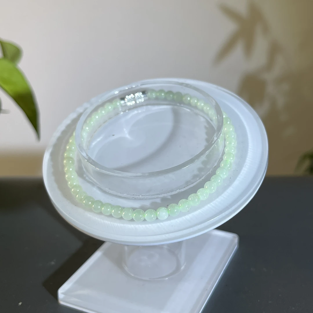 JGB17-175 天然缅甸A货翡翠 翡翠手串（含配饰）