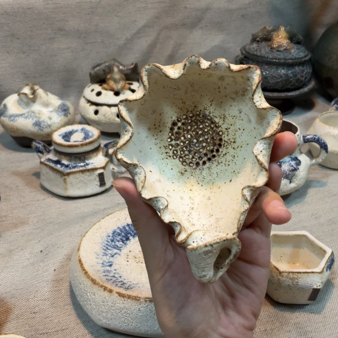 粉引茶漏单个一个