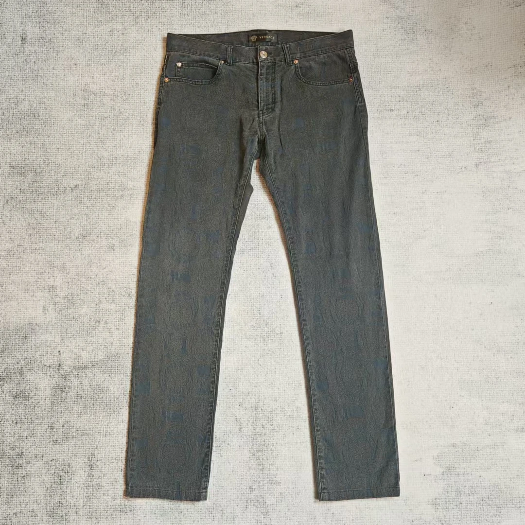 99新 VERSACE/范思哲 /做旧设计满印牛仔裤/33码腰围86/99新