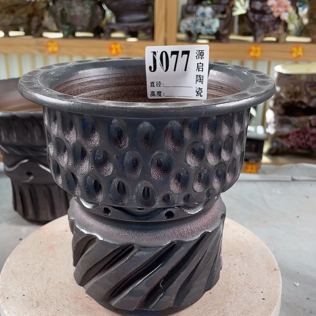 紫砂花盆景德镇陶瓷花盆077