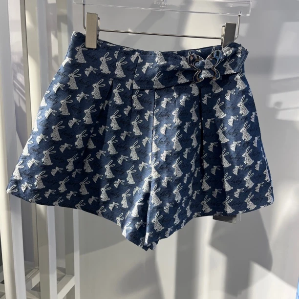 Anyspoor夏季牛仔拼接短裤83B258