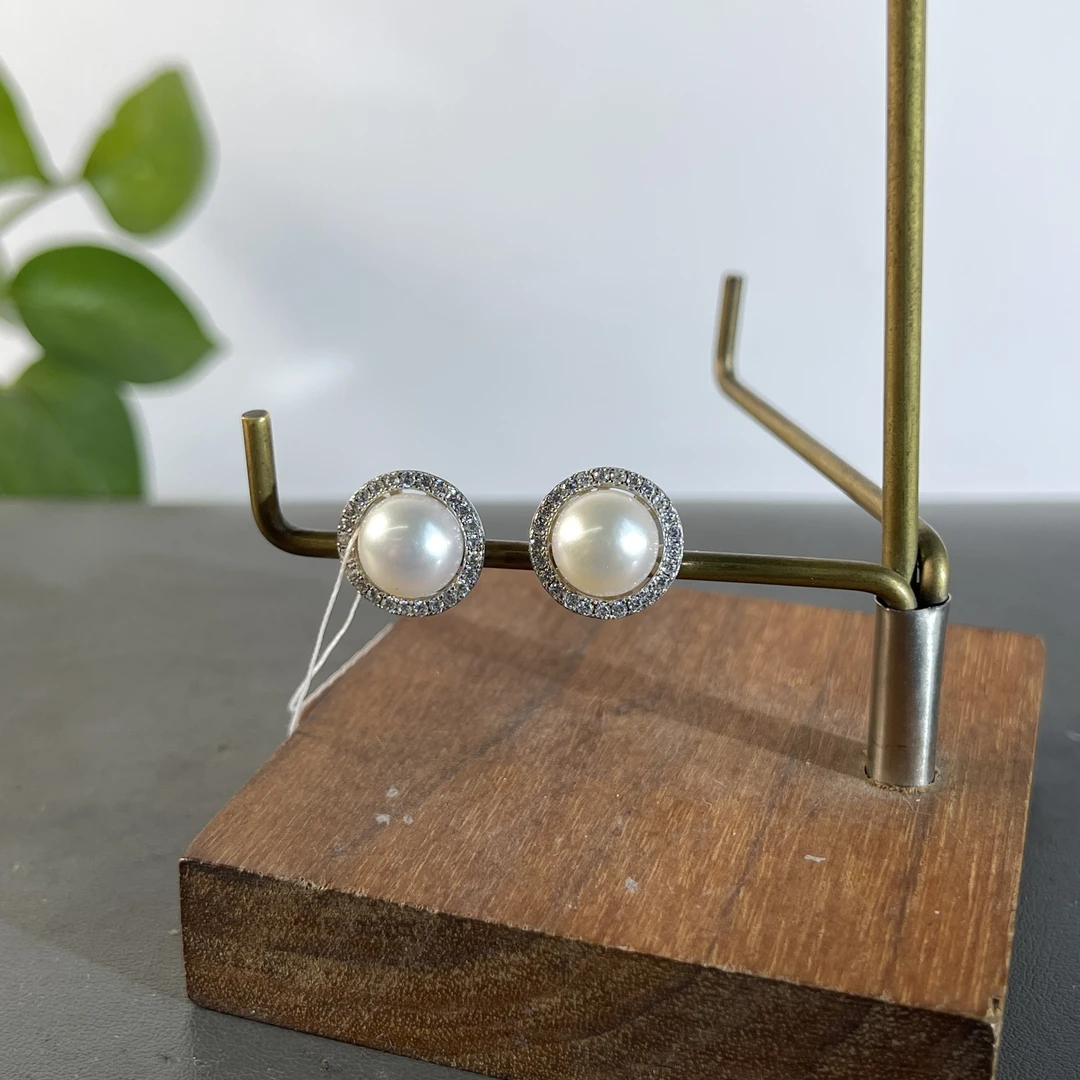 JTB22-40 s925银镶珍珠耳饰