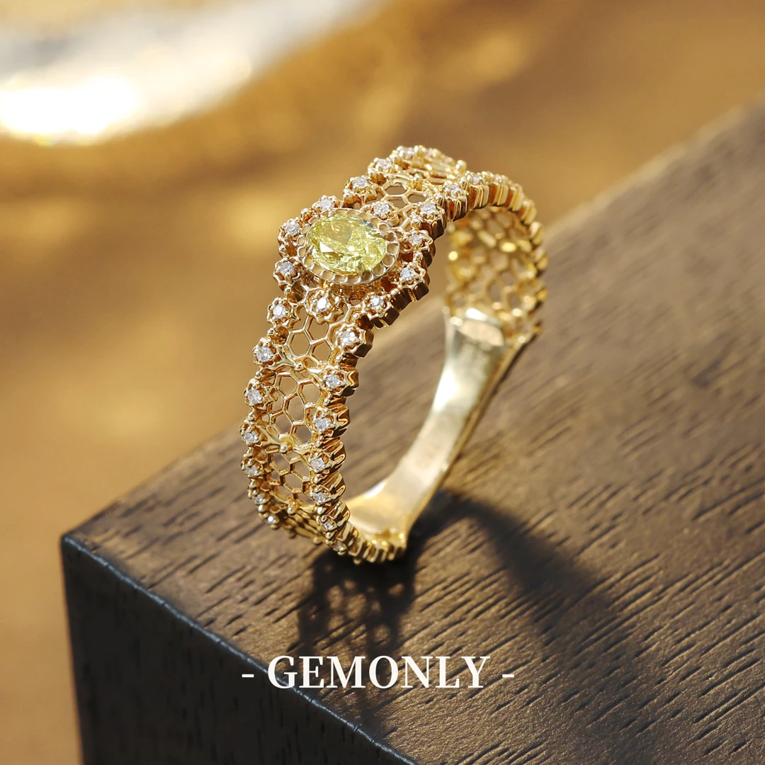 GEMONLY｜18K金黄钻戒指0.2ct