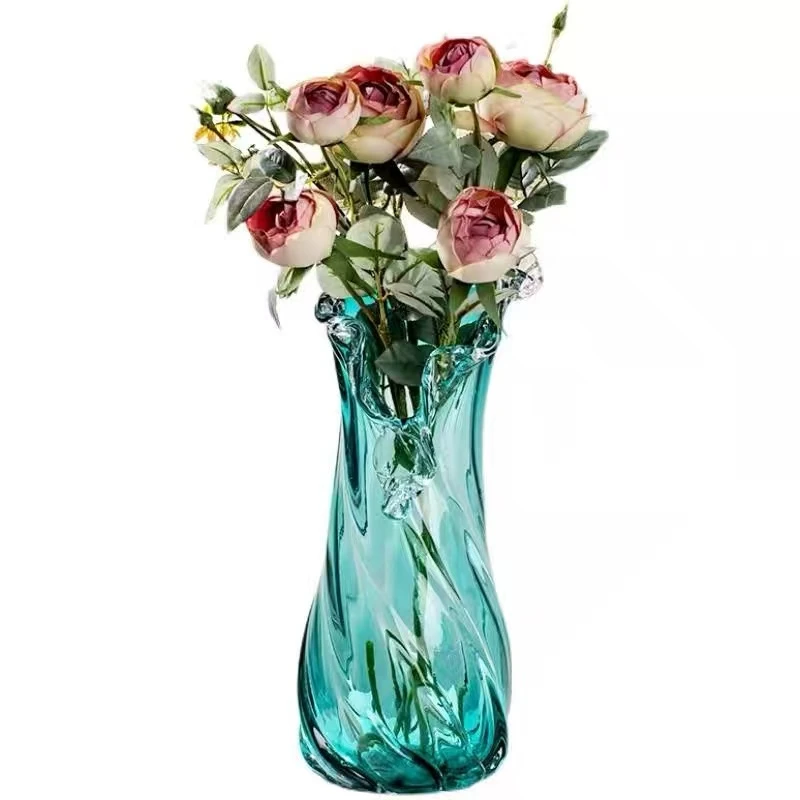 绿色琉璃海洋女神花瓶轻奢简约花瓶