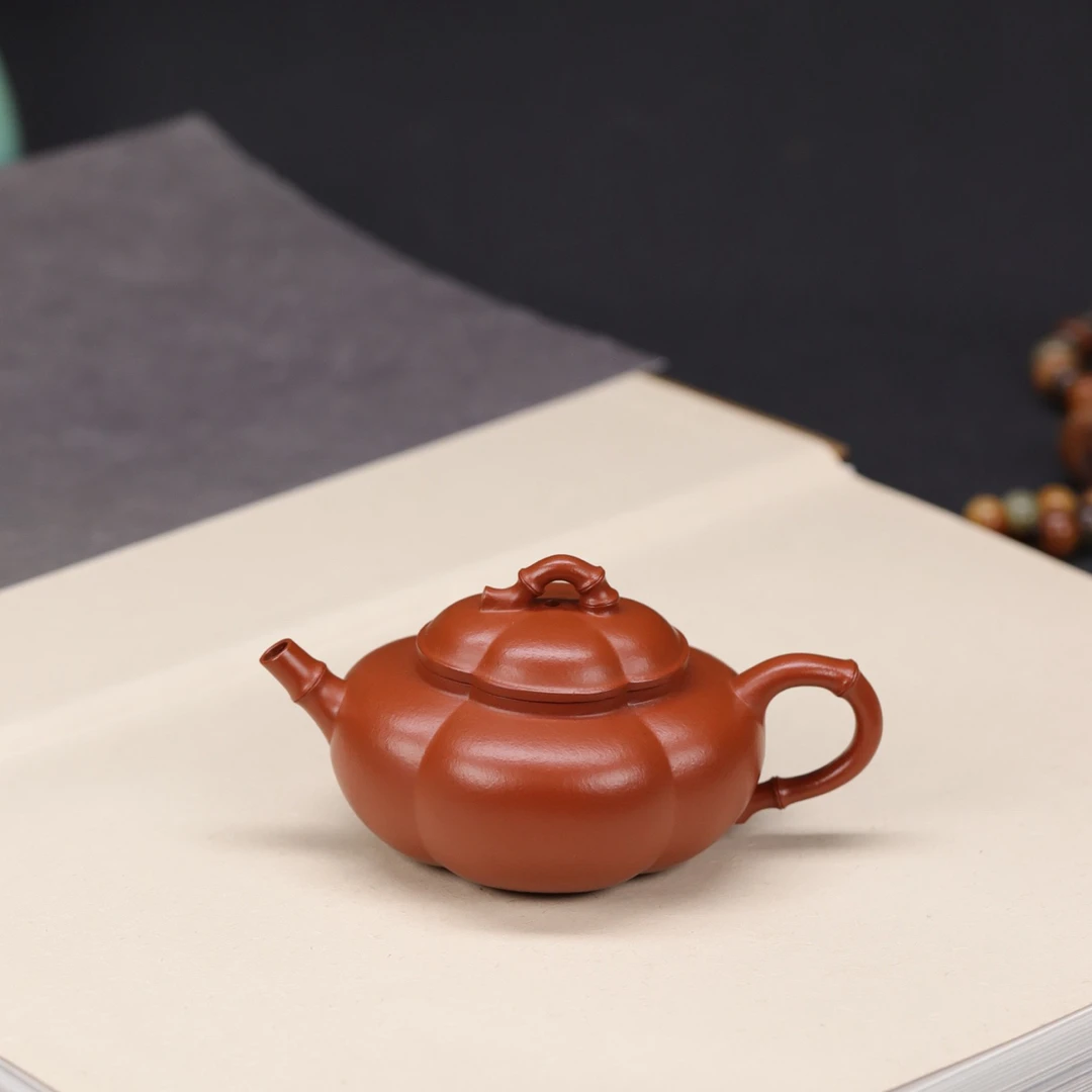 竹节海棠 | 全手工·薄胎紫砂壶原矿朱泥    容量130cc