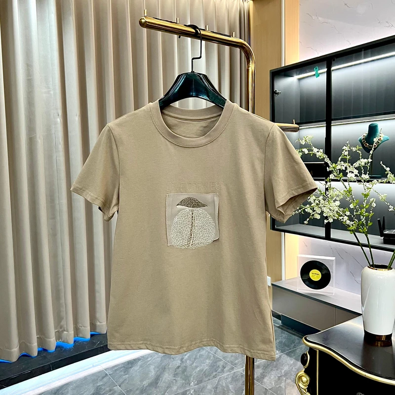 时尚小众设计圆领薄款短袖百搭显瘦针织衫上衣女GK-165