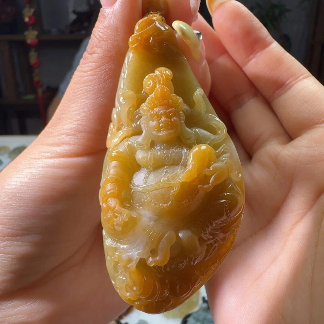 定制翡翠未镶嵌黄财爷