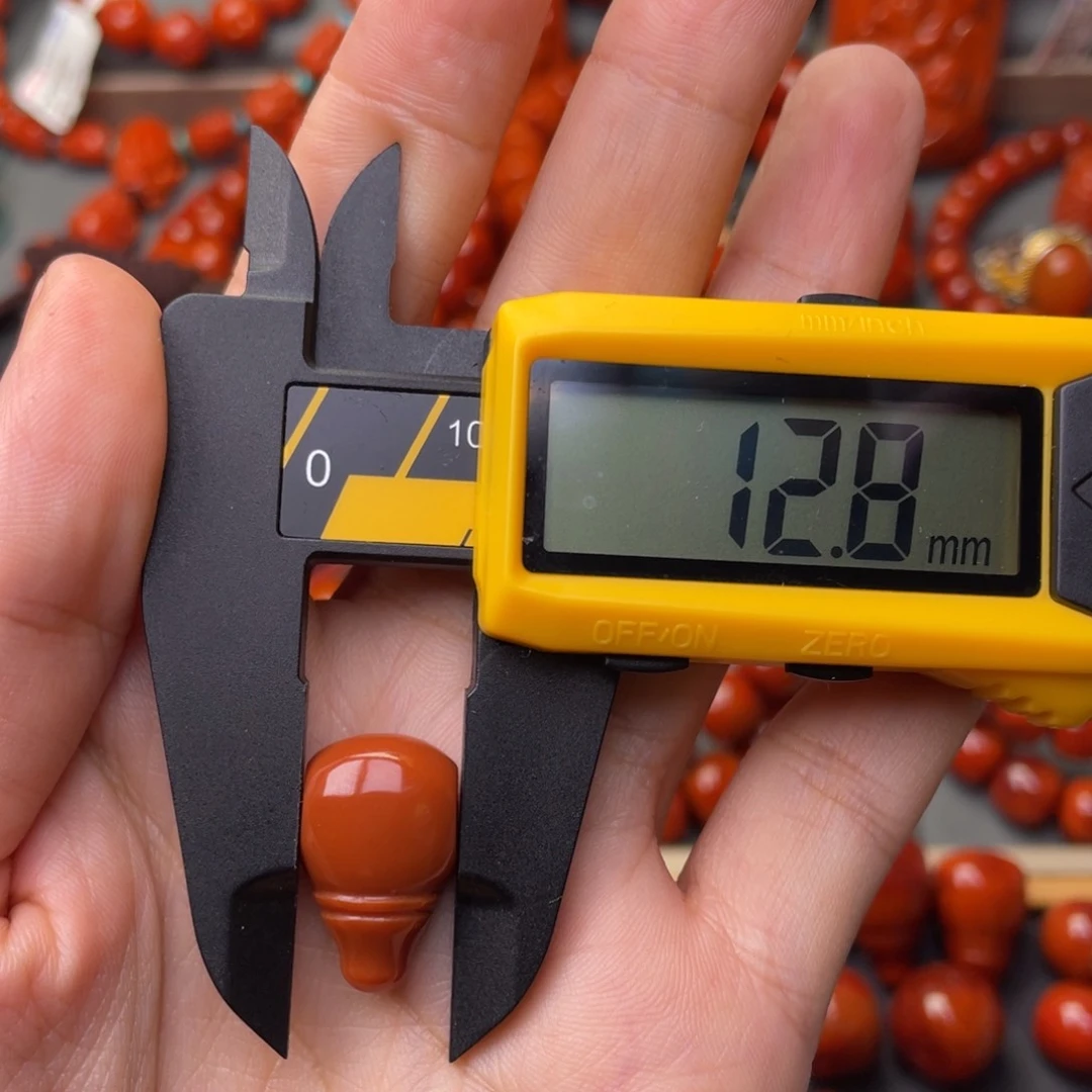 南红玛瑙手串未镶嵌满肉精品直切三通12.8MM