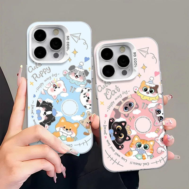 唱片小猫适用苹果iPhone华为vivo一加手机壳卡通防摔可爱同款小米