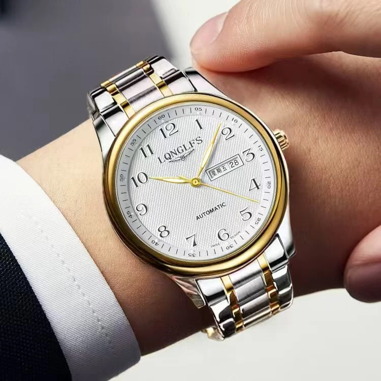 【专柜直发】新款九代金名匠系列自动镂空夜光防水双日历男士手表J