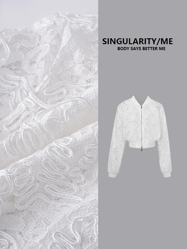 Singularity Me 1S 1009 【暮光之境】重工立体水溶花边拉链外套