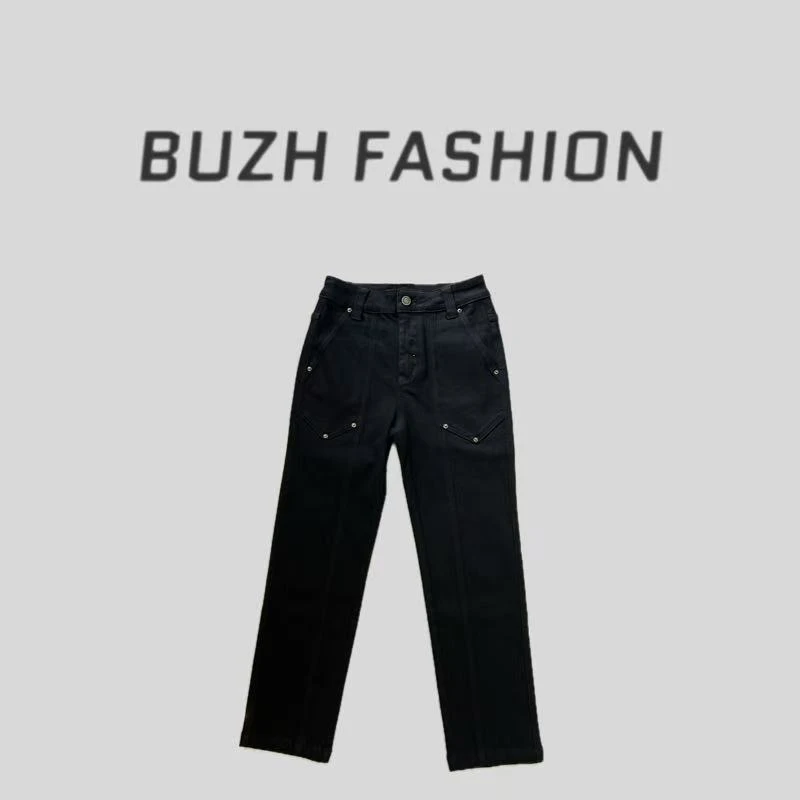 BUZH夏季新款‘百搭必入’简约舒适高弹修身显瘦八分小黑裤休闲裤