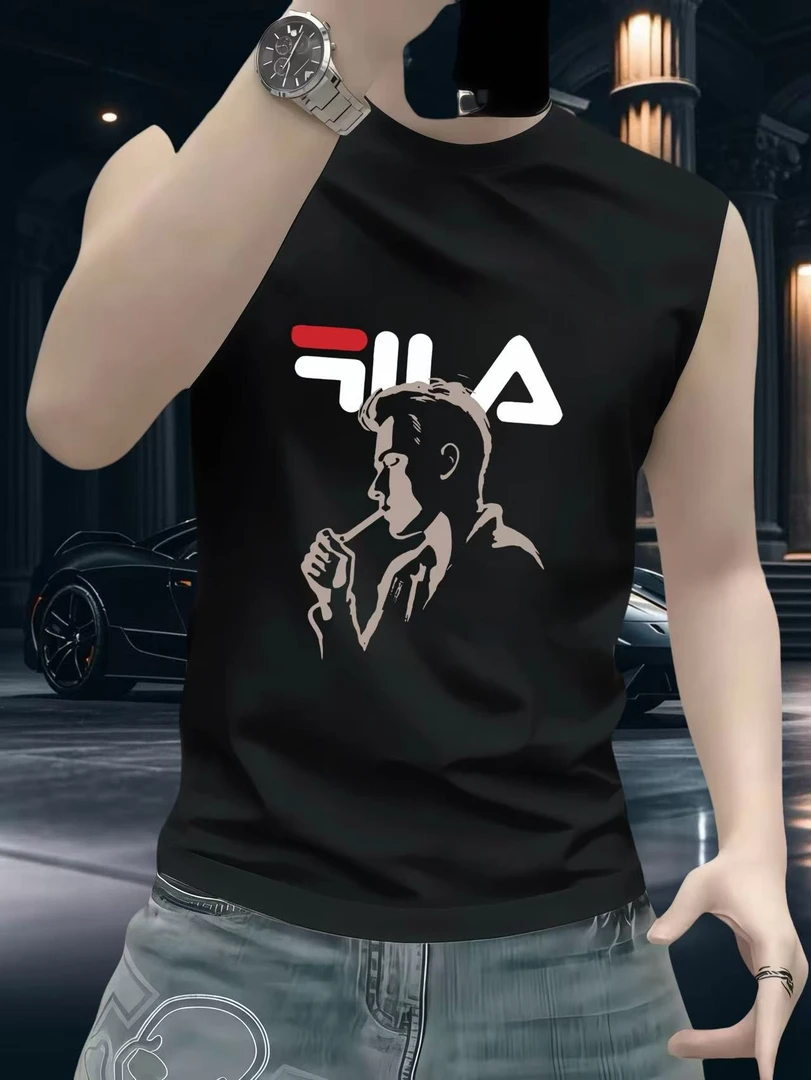 美式潮牌夏季新款纯棉百搭背心男宽松坎肩运动圆领健身无袖坎肩