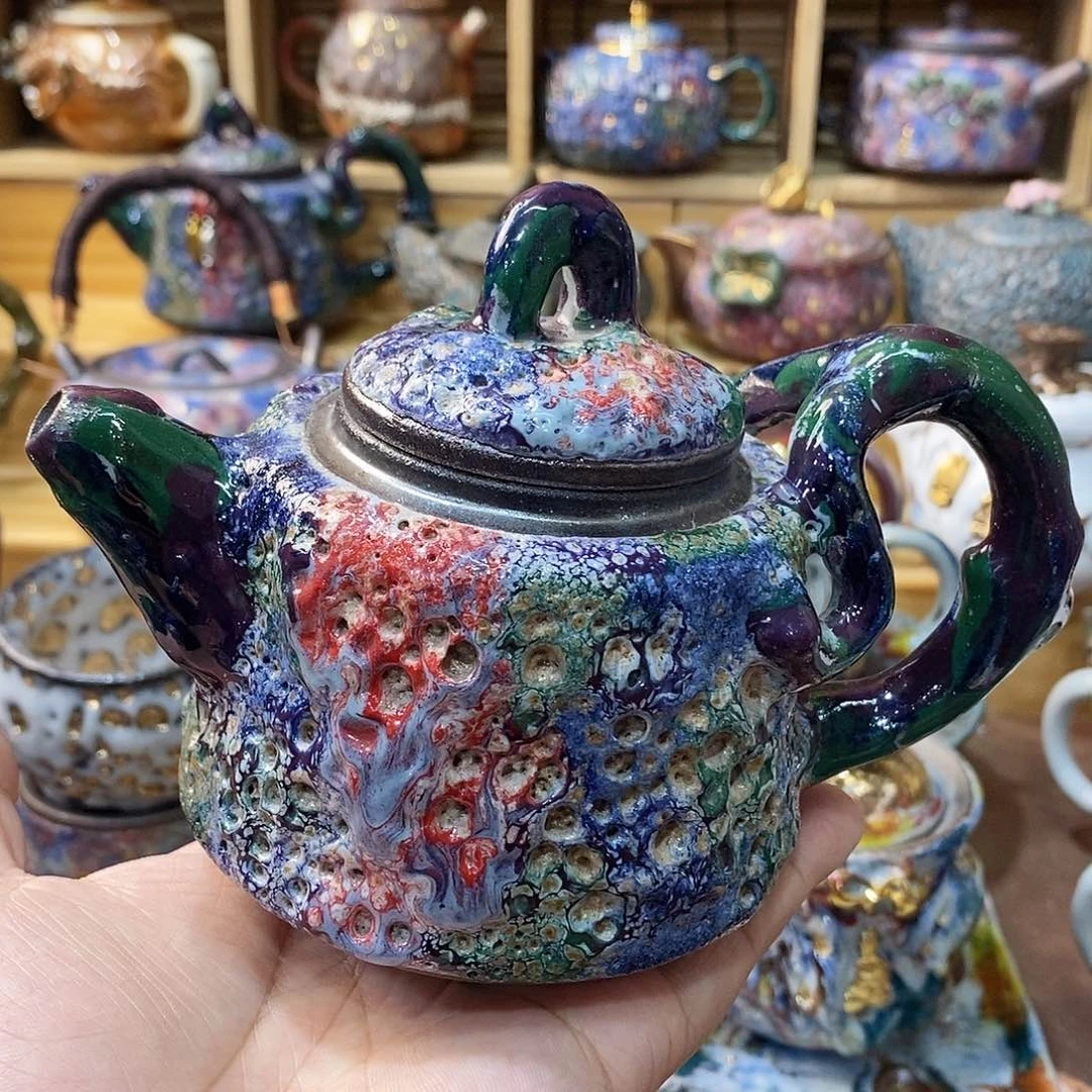 粗陶志野柴烧茶器