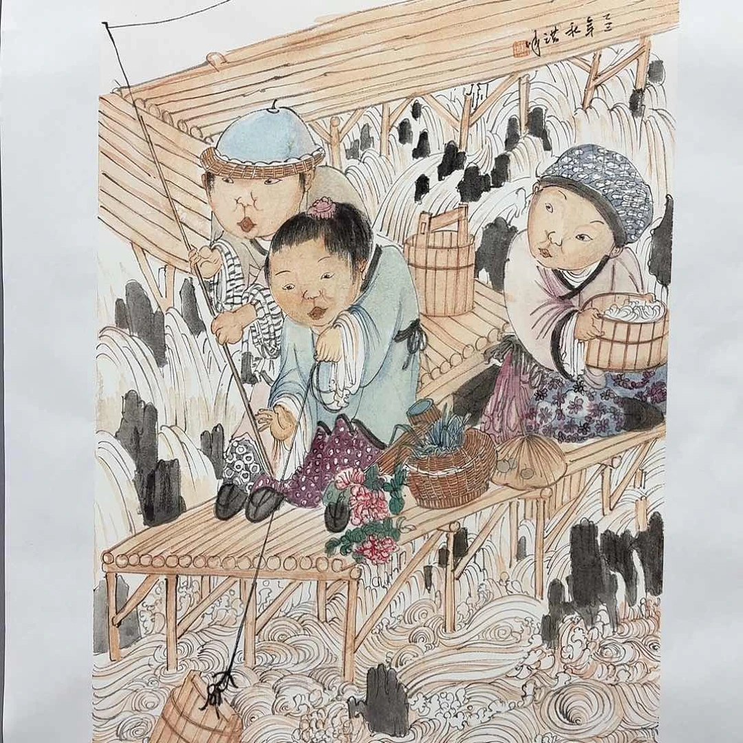 国画亲笔手绘放心去藏
