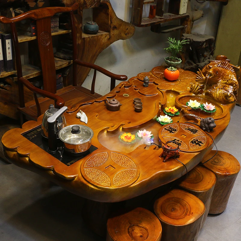 根雕茶台茶桌树根茶海实木茶几整体树桩树头桌HC10253