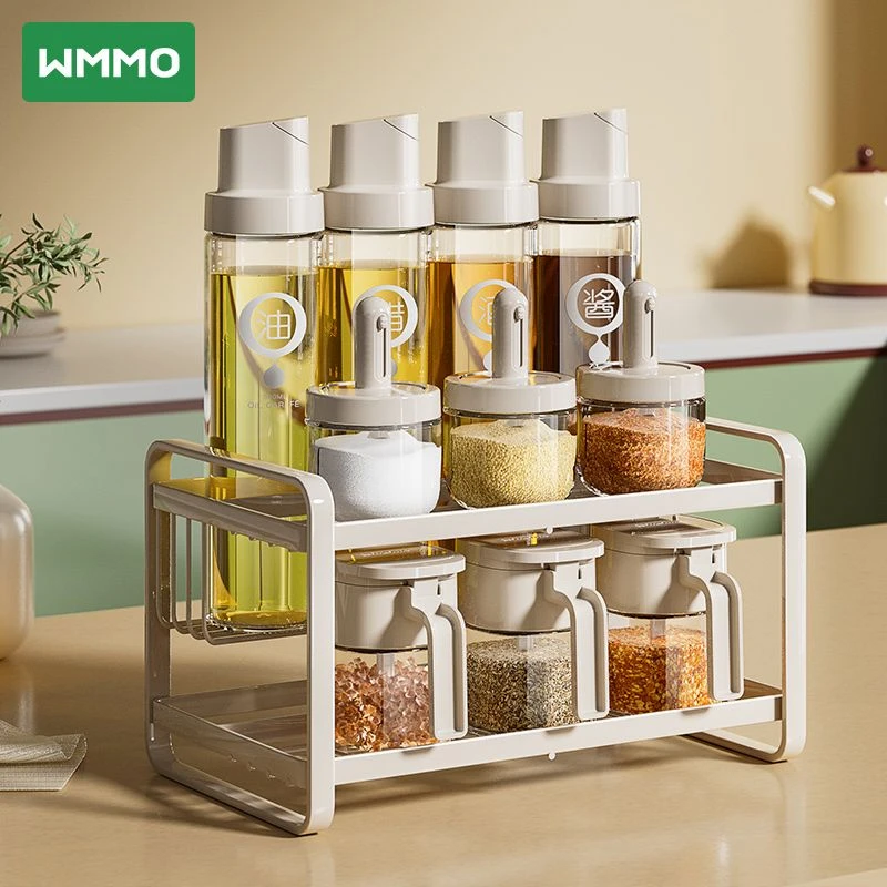 物鸣厨房调料组合套装台面置物架调料架调味瓶收纳架落地储物架