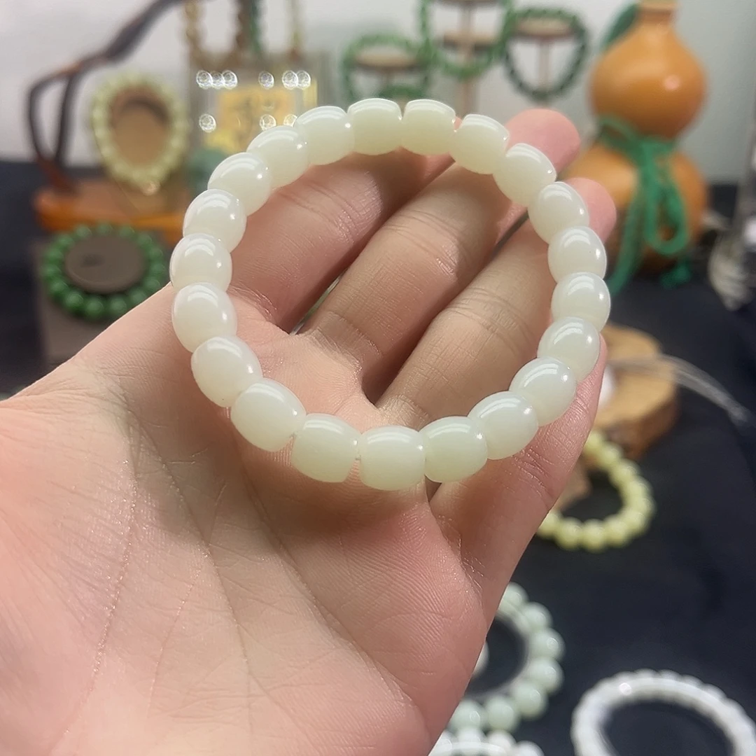 和田玉未镶嵌颈饰新疆-老型直切手串-10mm