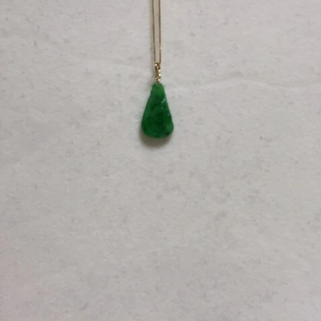 翡翠颈饰18K金镶嵌琴*简单