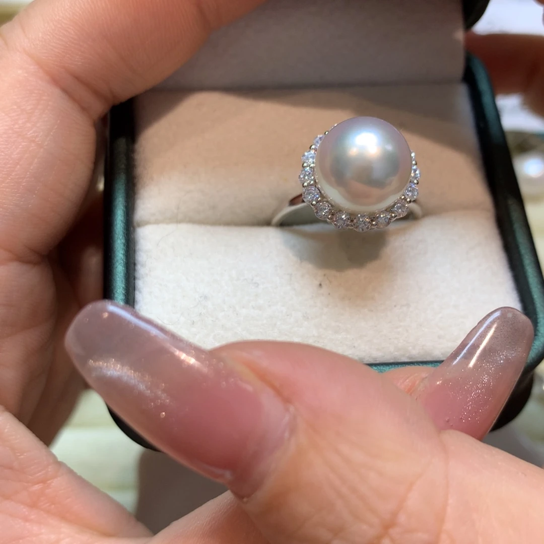 海水珍珠戒指银S925镶嵌