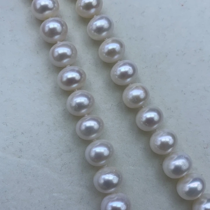 淡水珍珠颈饰银S925镶嵌➕10极光白