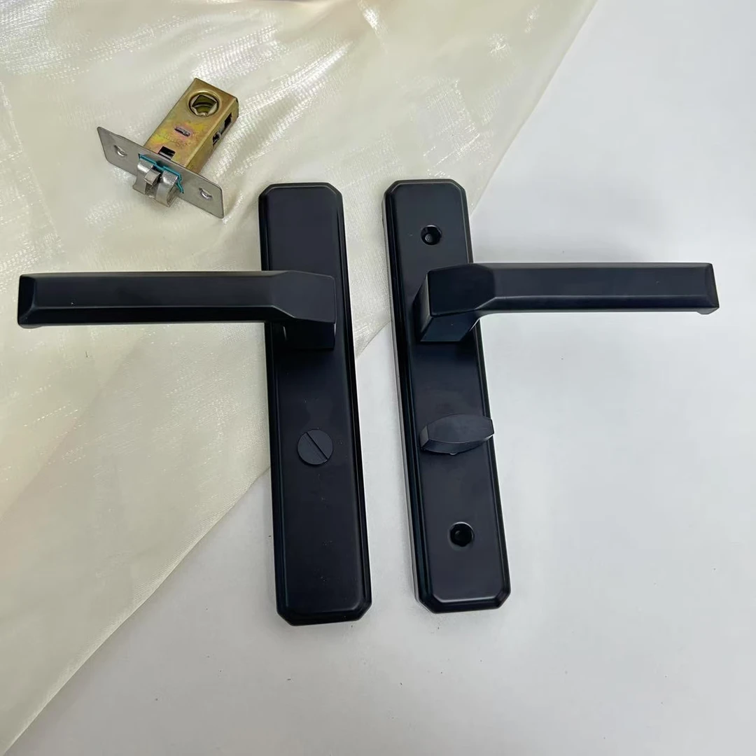 （拍1发10）卫浴门锁213-41黑色/银色  110孔距 125孔距卫浴锁