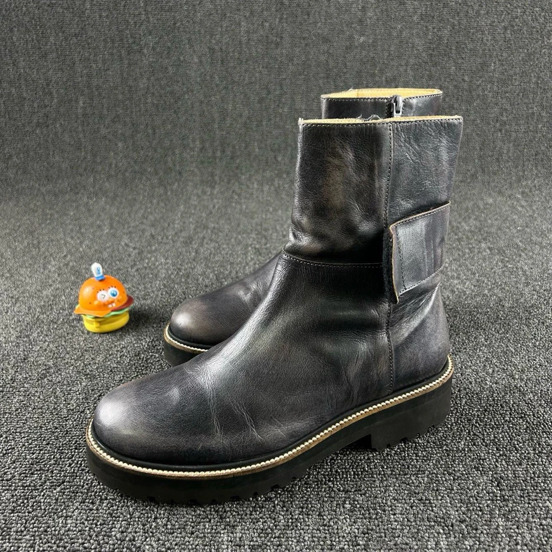 95新 Maison Margiela/梅森马吉拉 做旧短靴38码 做旧设计 HB4254